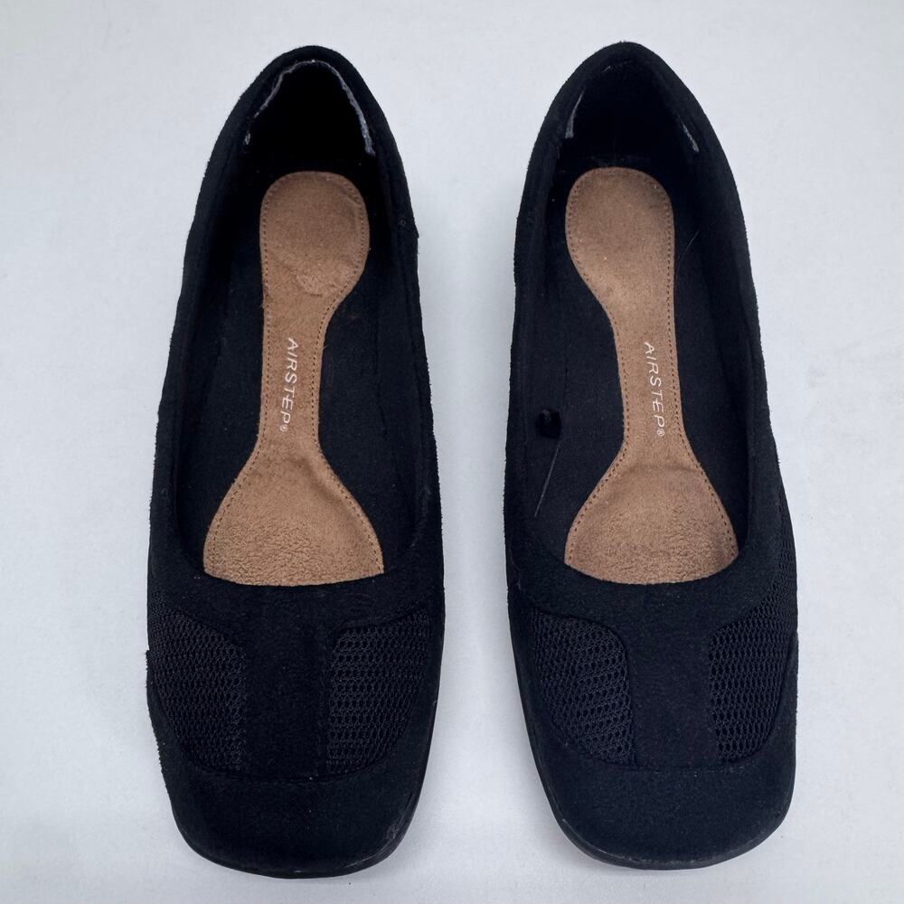 Airstep Women's Black Flats Slip On Comfort Office Minimalist Neutral size 9